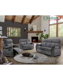 1 Recliner + 2 + 3 Seater Fabric Sofa