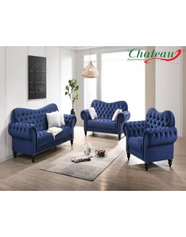 1 + 2 + 3 Seater High Quality Premium Chesterfield Sofa (Blue)