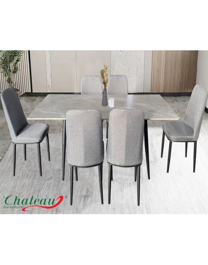 Marble Design Dining Table Set (Sintered Stone)