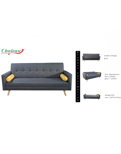 Sofa Bed With 2 Pillows (3 Seater)